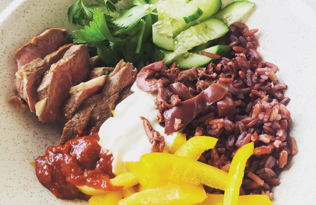 Mediterranean lamb bowl Mediterranean lamb bowl