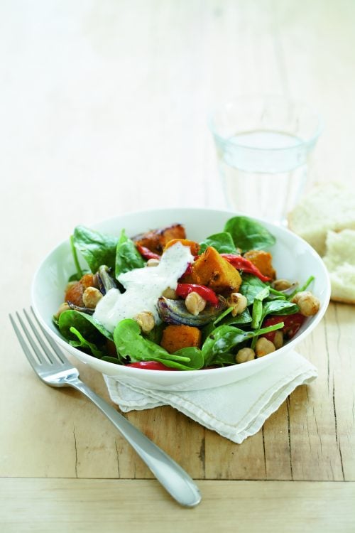 Mediterranean roast vegetable and chickpea salad