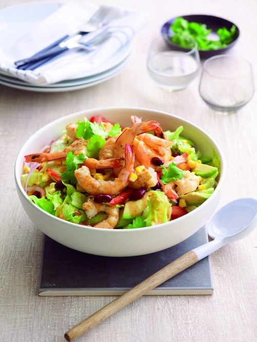 Mexican-style prawn and avocado salad
