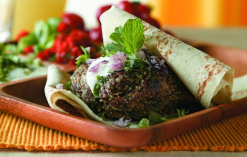 Minty lamb burger