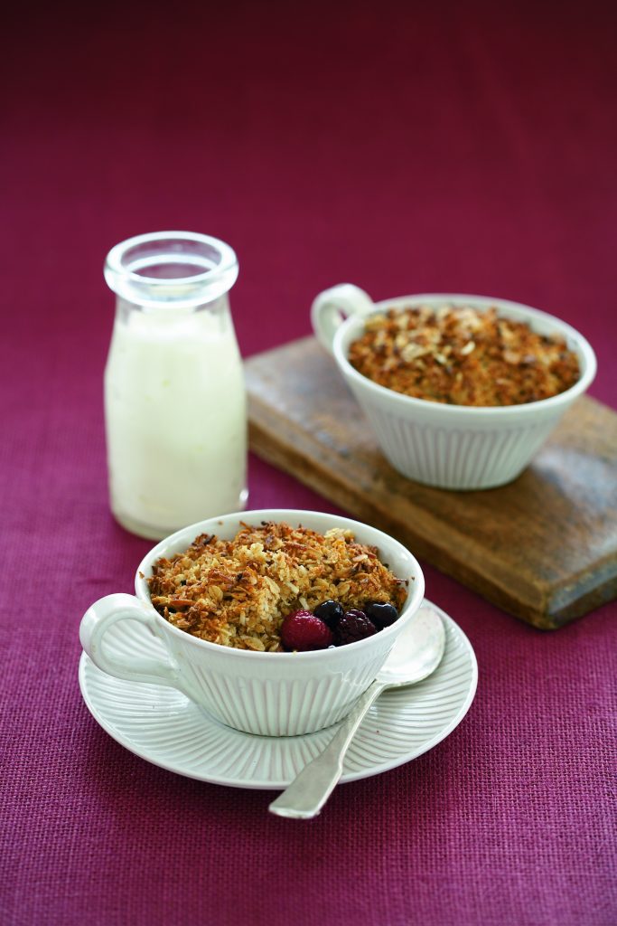 Mixed berry and coconut crumble Mixed berry and coconut crumble