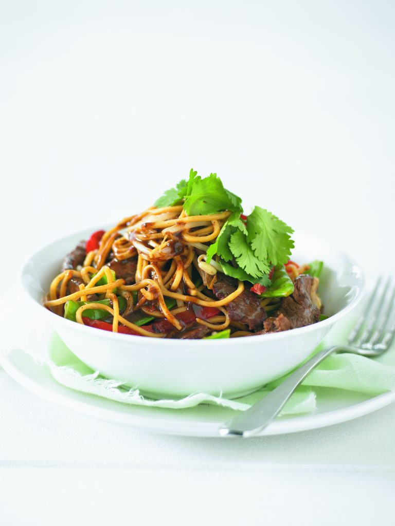 Noodles with beef and veges Noodles with beef and veges