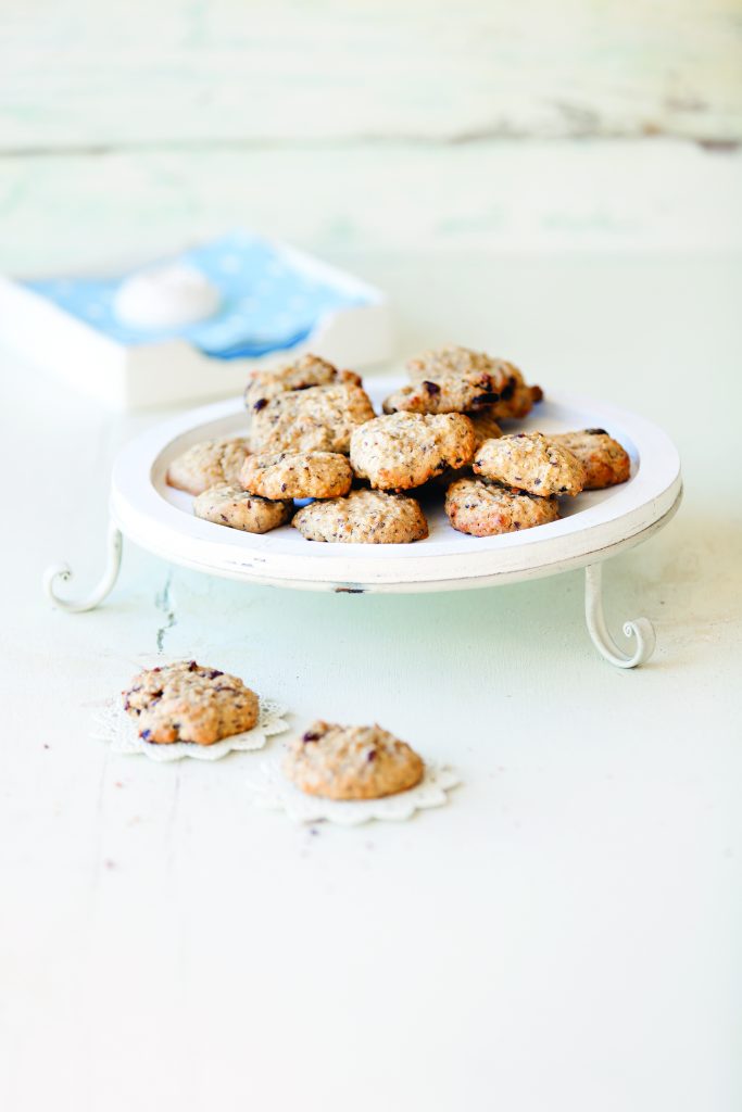 Oats, coconut and sultana cookies