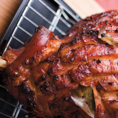 Old dark beer baked ham