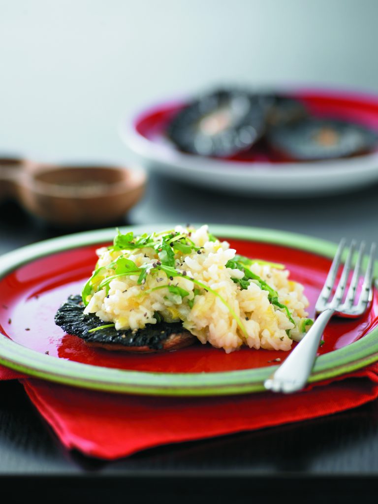 Oven-baked risotto on mushrooms Oven-baked risotto on mushrooms