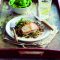 Pan-fried pork with balsamic lentils