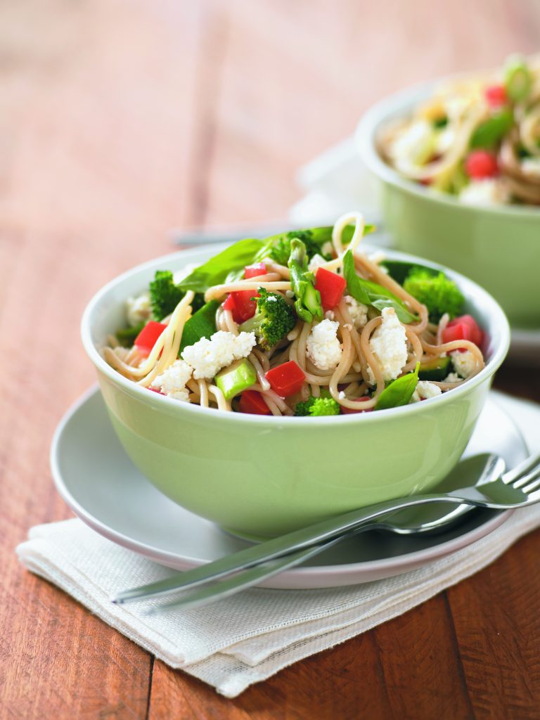 Pasta primavera with ricotta