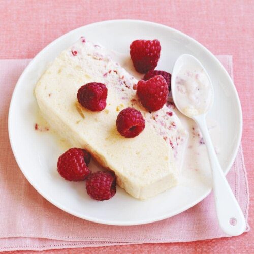 Peach and raspberry ice-cream terrine