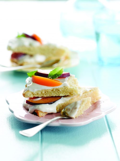 Peach and plum shortcake