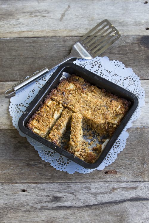 Pear, quinoa, date and vanilla slice