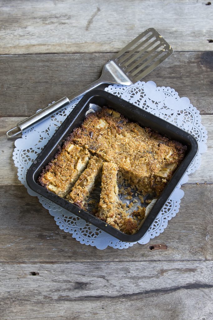 Pear, quinoa, date and vanilla slice Pear, quinoa, date and vanilla slice