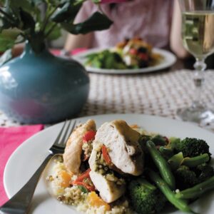 Pesto roast chicken