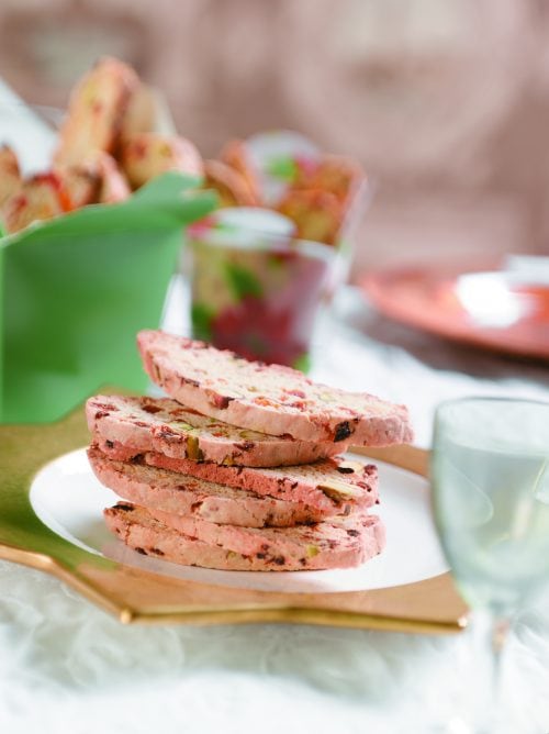 Pistachio and apricot biscotti