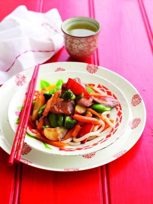 Pork and plum stir-fry