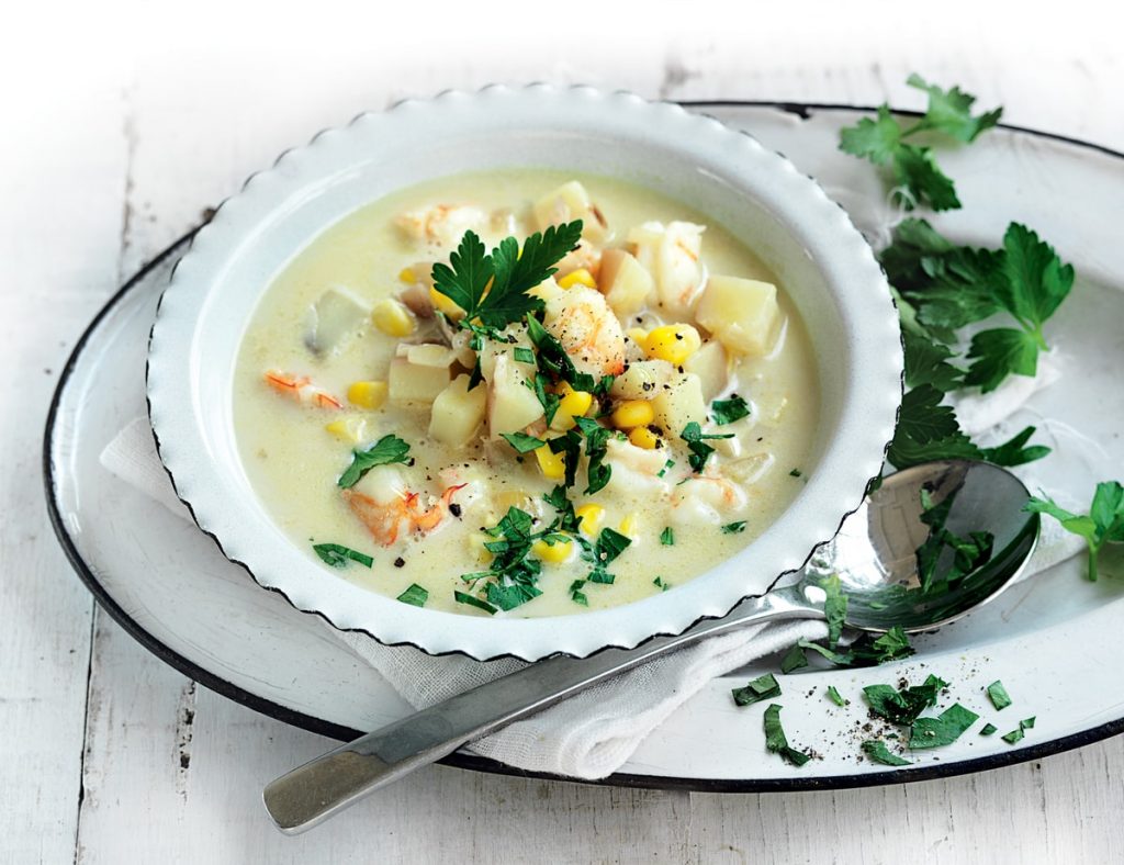 Prawn and corn chowder Prawn and corn chowder