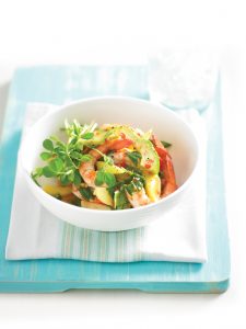 Prawn and mango salad with chilli lime dressing