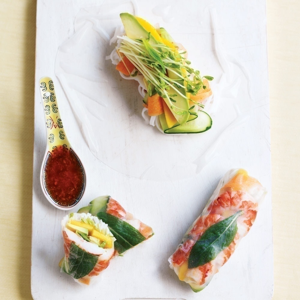 Prawn, mango and avocado rolls Prawn, mango and avocado rolls