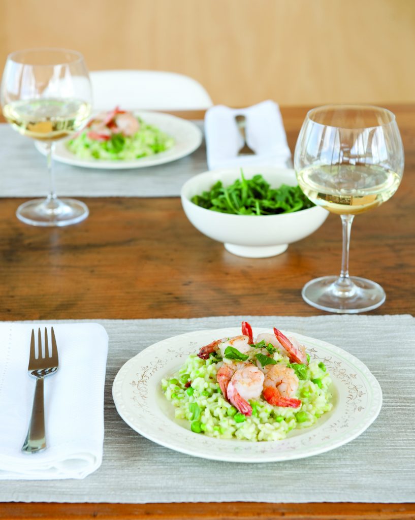 Prawn and pea risotto Prawn and pea risotto