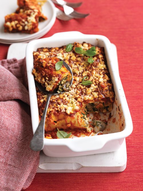 Pumpkin, spinach and ricotta cannelloni