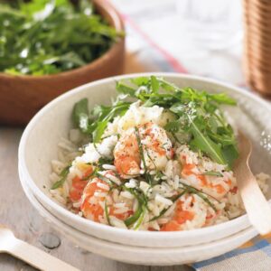 Quick prawn risotto