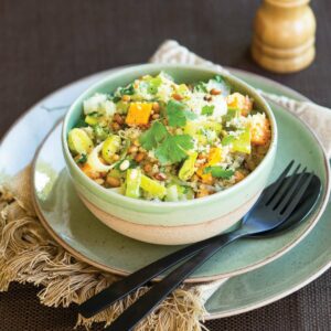 Quinoa with leek and pumpkin