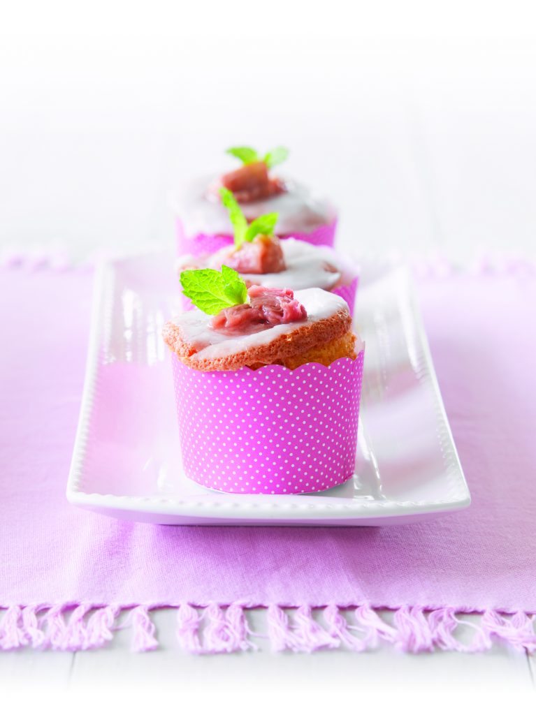 Rhubarb feather cups