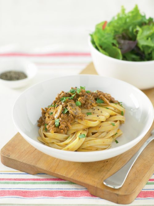 Rich beef stroganoff