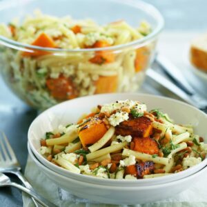 Roast pumpkin, ricotta, pine nut and sage pasta