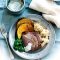 Roasted lamb with pumpkin and dukkah
