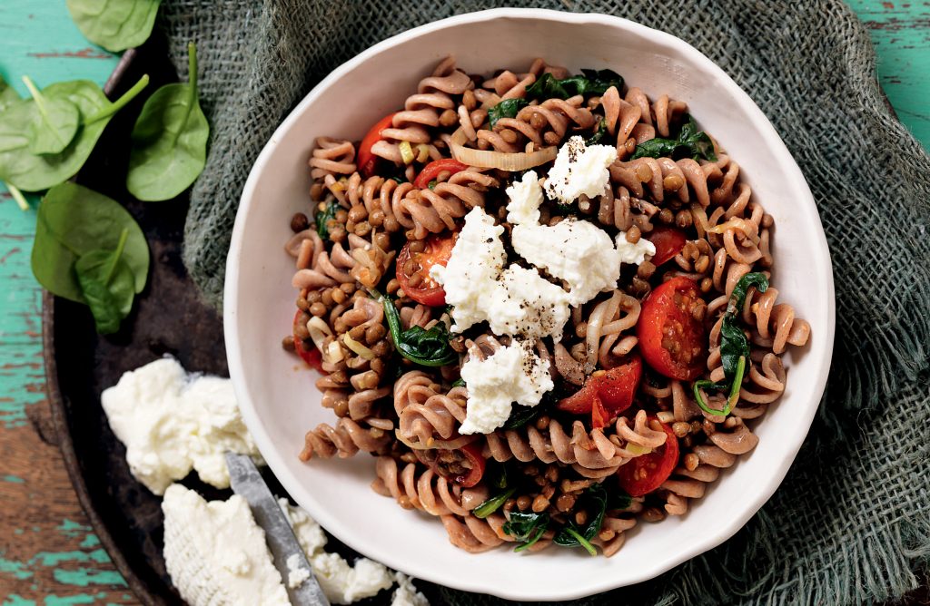 Roasted tomato and lentil pasta with ricotta Roasted tomato and lentil pasta with ricotta