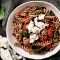 Roasted tomato and lentil pasta with ricotta