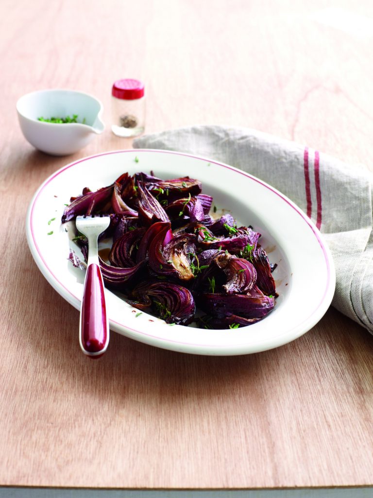 Roasted balsamic thyme onions Roasted balsamic thyme onions