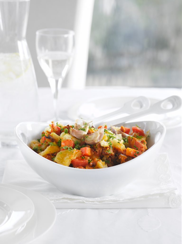 Roasted garlic vegetable mash Roasted garlic vegetable mash