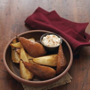 Roasted pears with cinnamon mascarpone