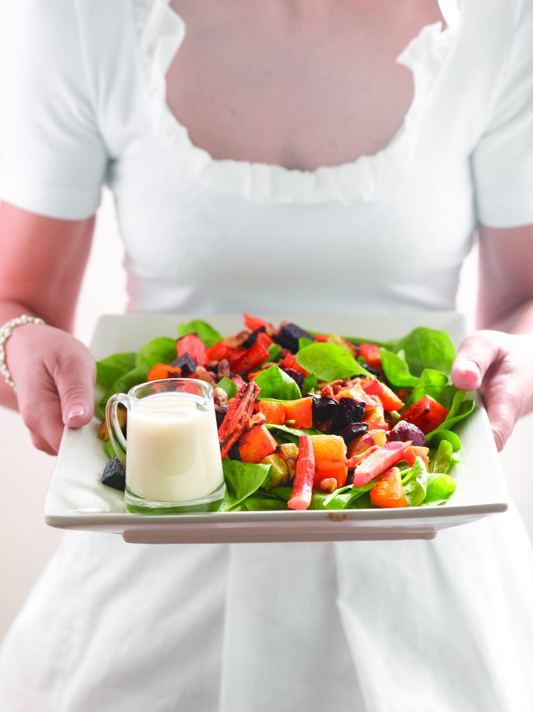 Roasted vegetable salad with walnuts and orange dressing Roasted vegetable salad with walnuts and orange dressing