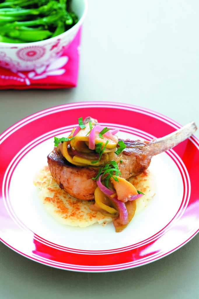 Rosti with pork and apple