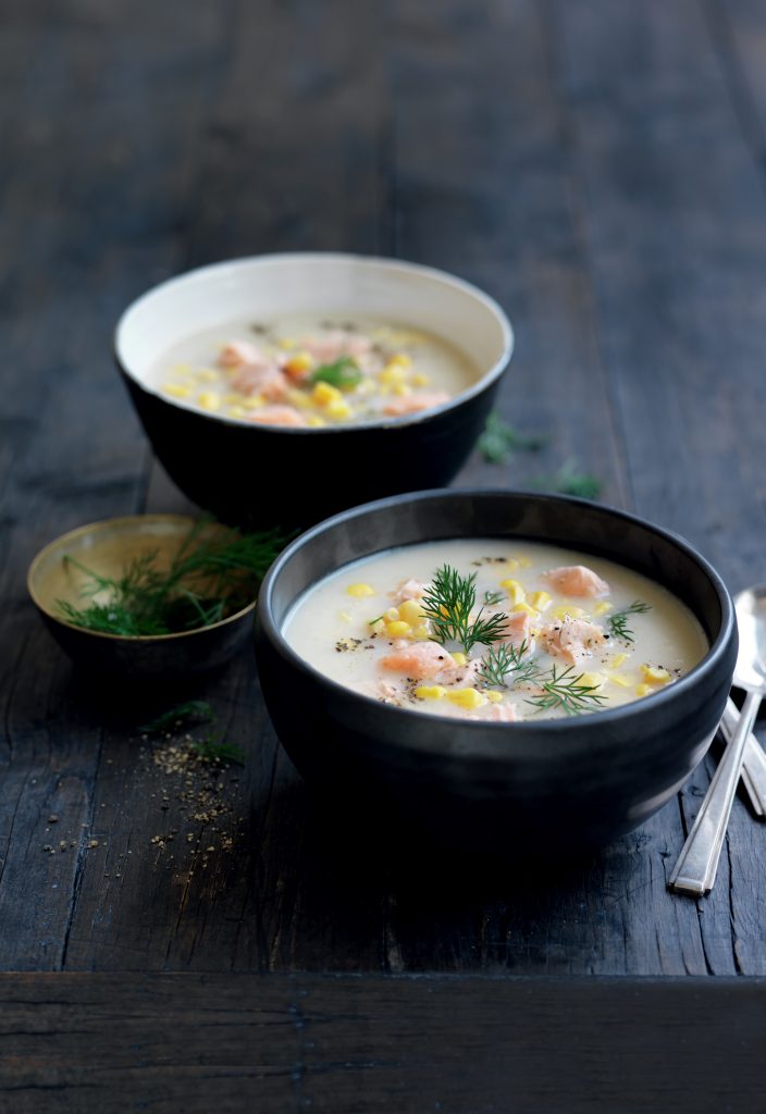 Salmon, celeriac and leek chowder Salmon, celeriac and leek chowder