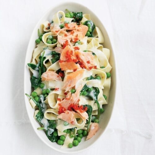 Salmon, chilli and lemon fettuccine
