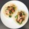 Salmon kimchi tacos