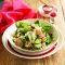 Salmon salad with tahini dressing