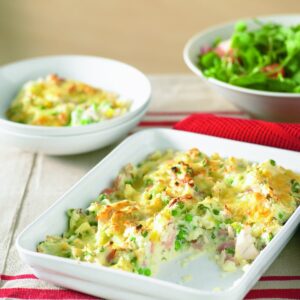 Saucy chick ‘n’ veg bake