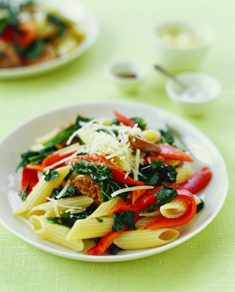Sausage, tomato and capsicum pasta Sausage, tomato and capsicum pasta