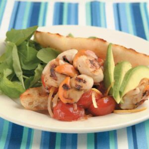 Scallop, avocado and tomato ciabatta