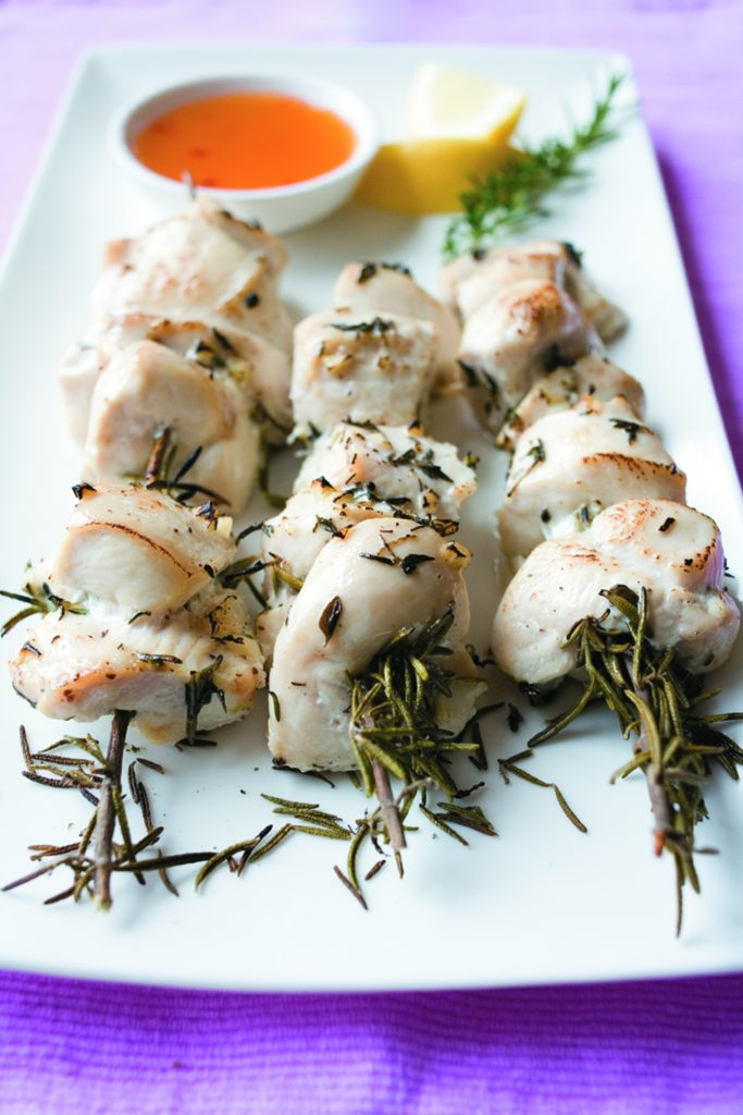 Skewered rosemary chicken Skewered rosemary chicken