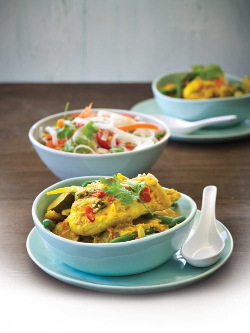 Slow-cooked Thai green chicken curry
