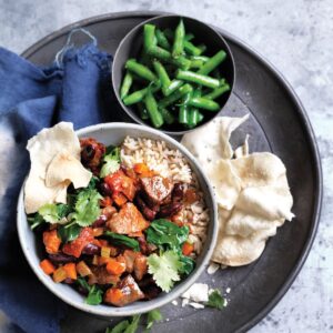Slow-cooked lamb and bean curry
