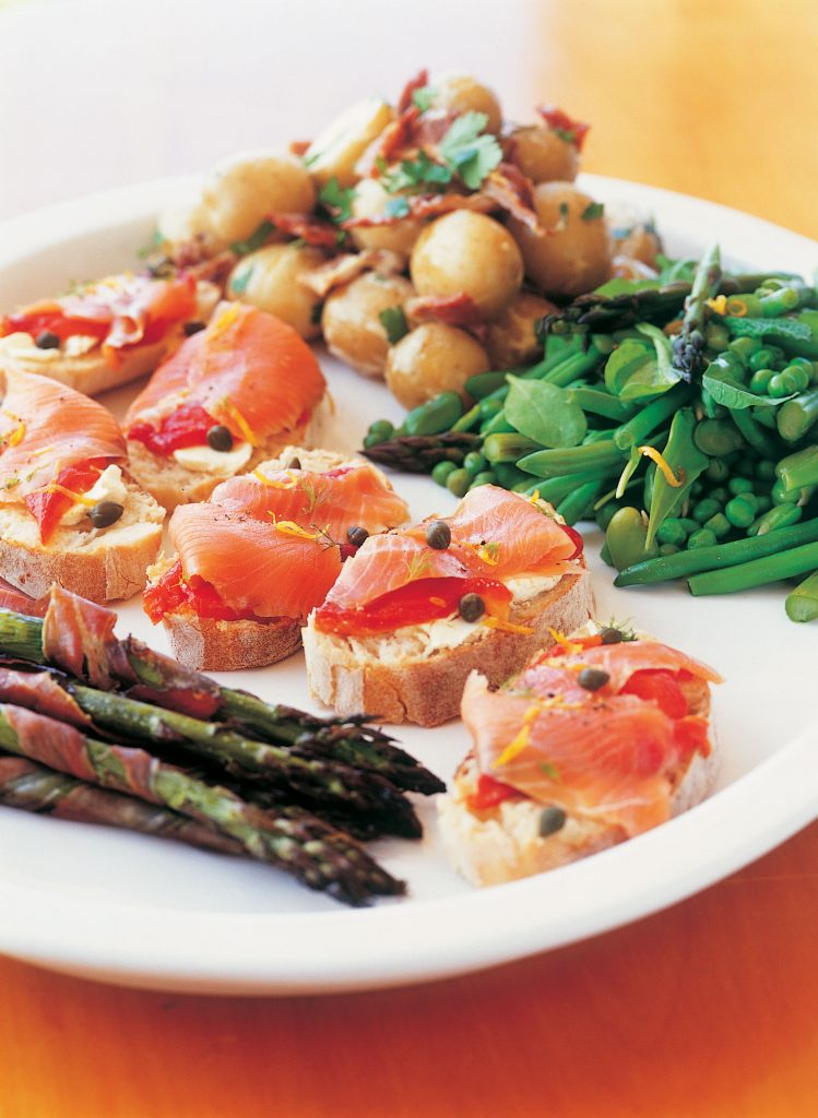 Smoked salmon and roast capsicum toast