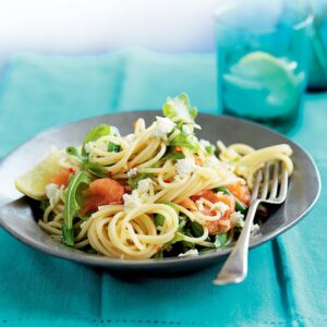 Smoked salmon and rocket pasta
