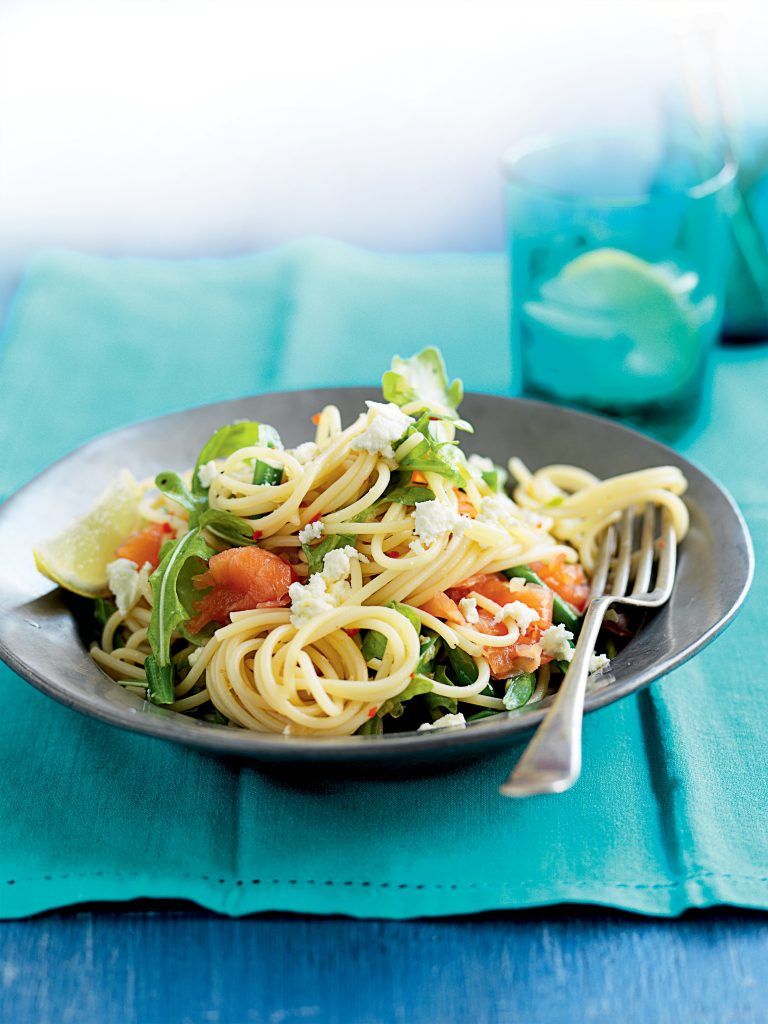 Smoked salmon and rocket pasta Smoked salmon and rocket pasta