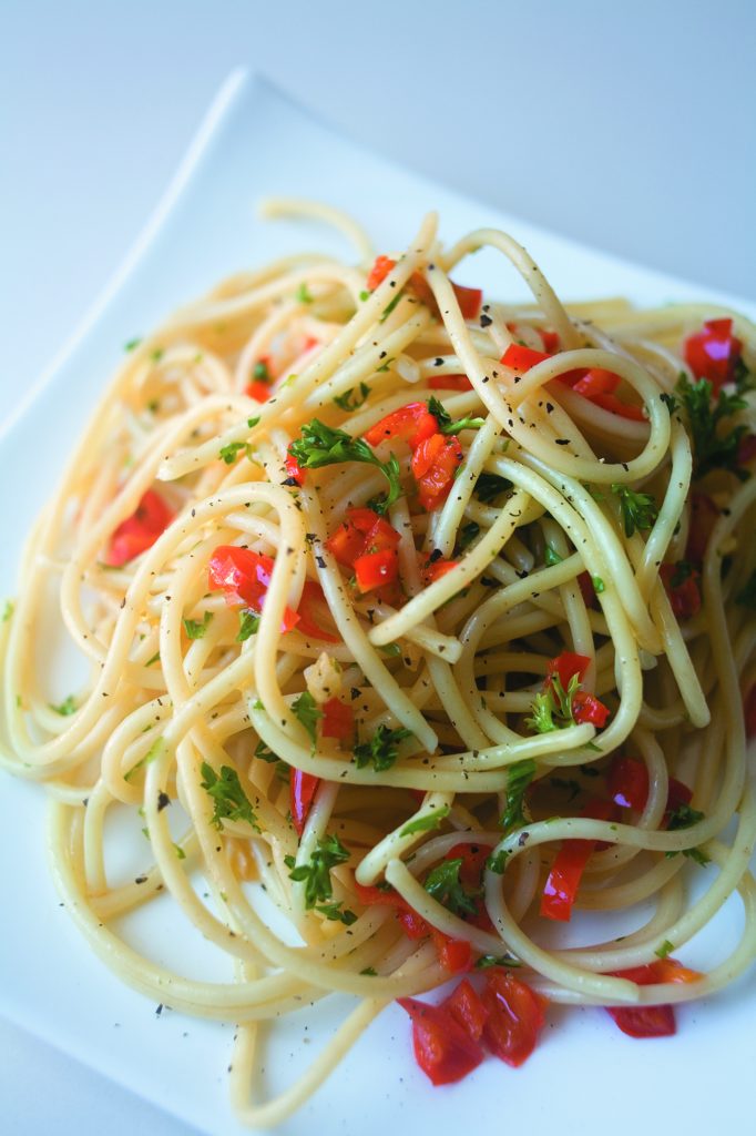Spaghetti with chilli and garlic Spaghetti with chilli and garlic